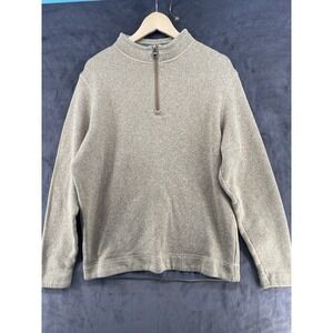 Peter Millar Men's XL 1/4 Zip Fleece Pullover Olive Heather Soft Sweater